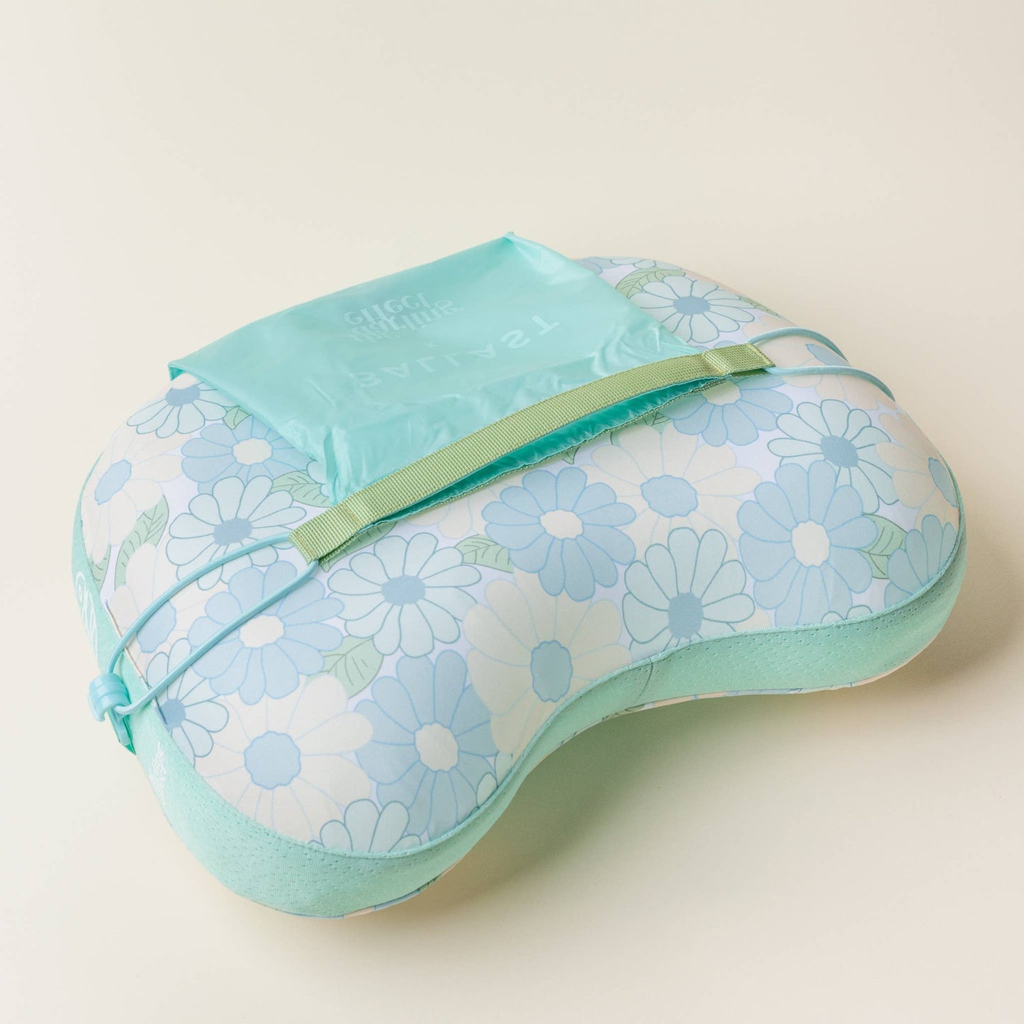 Ballast Beach Pillow-Daisy Craze Aqua