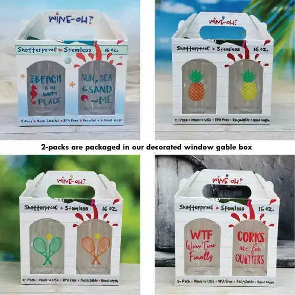 POOL Unbreakable Stemless TRITAN Plastic Wine Glasses