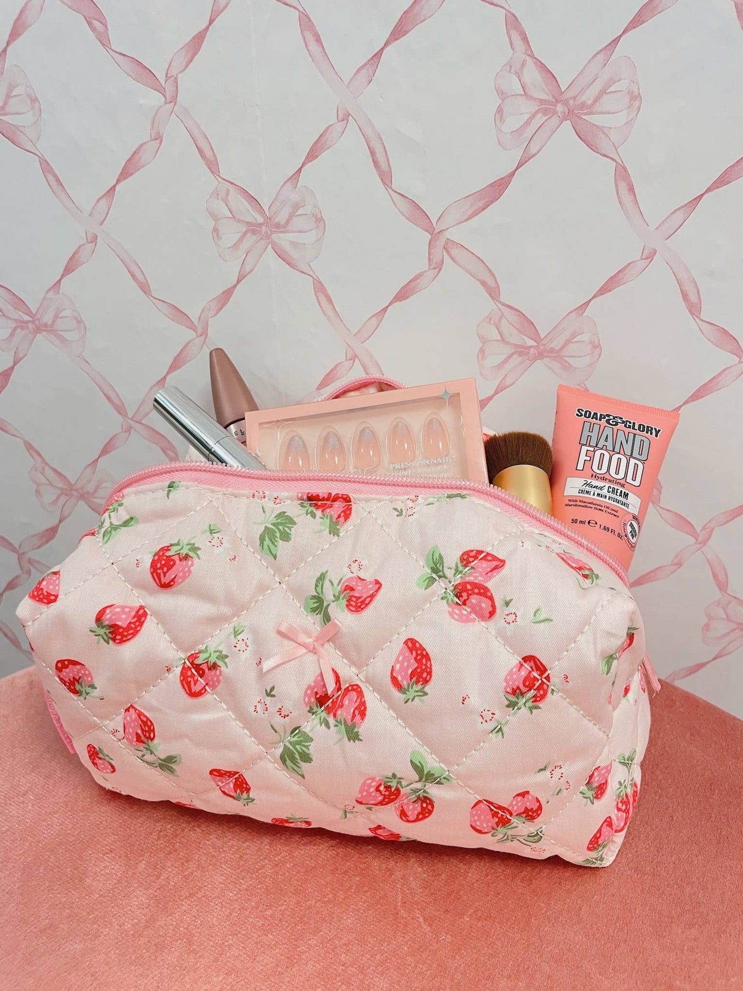 Medium Strawberry Makeup Bag