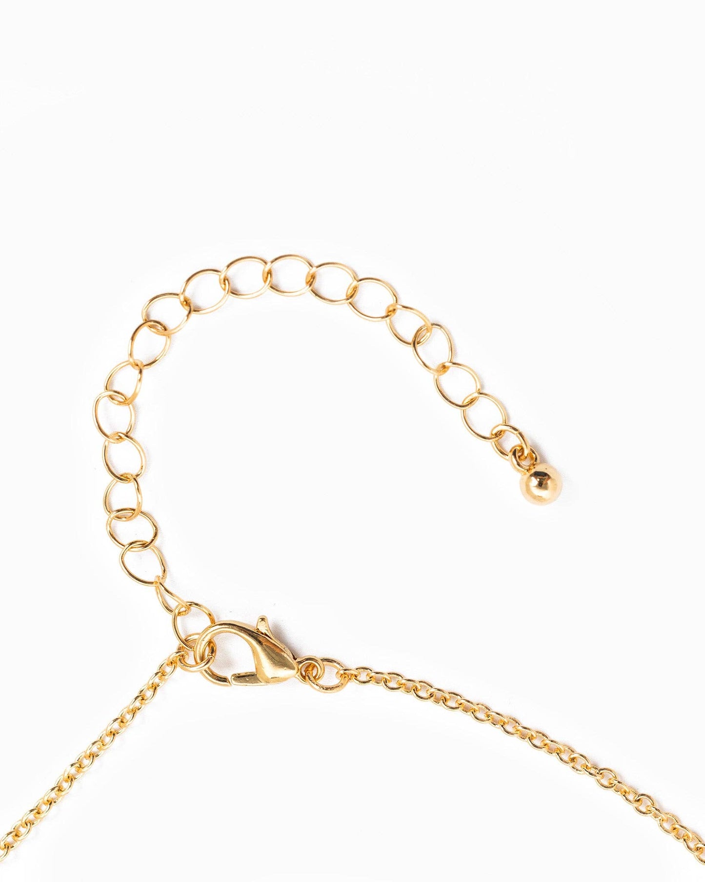 Y Drop Dainty Stone & Pearl Flower Charm Necklace