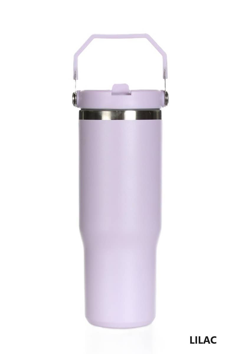 30oz STAINLESS STEEL FLIP STRAW TUMBLER