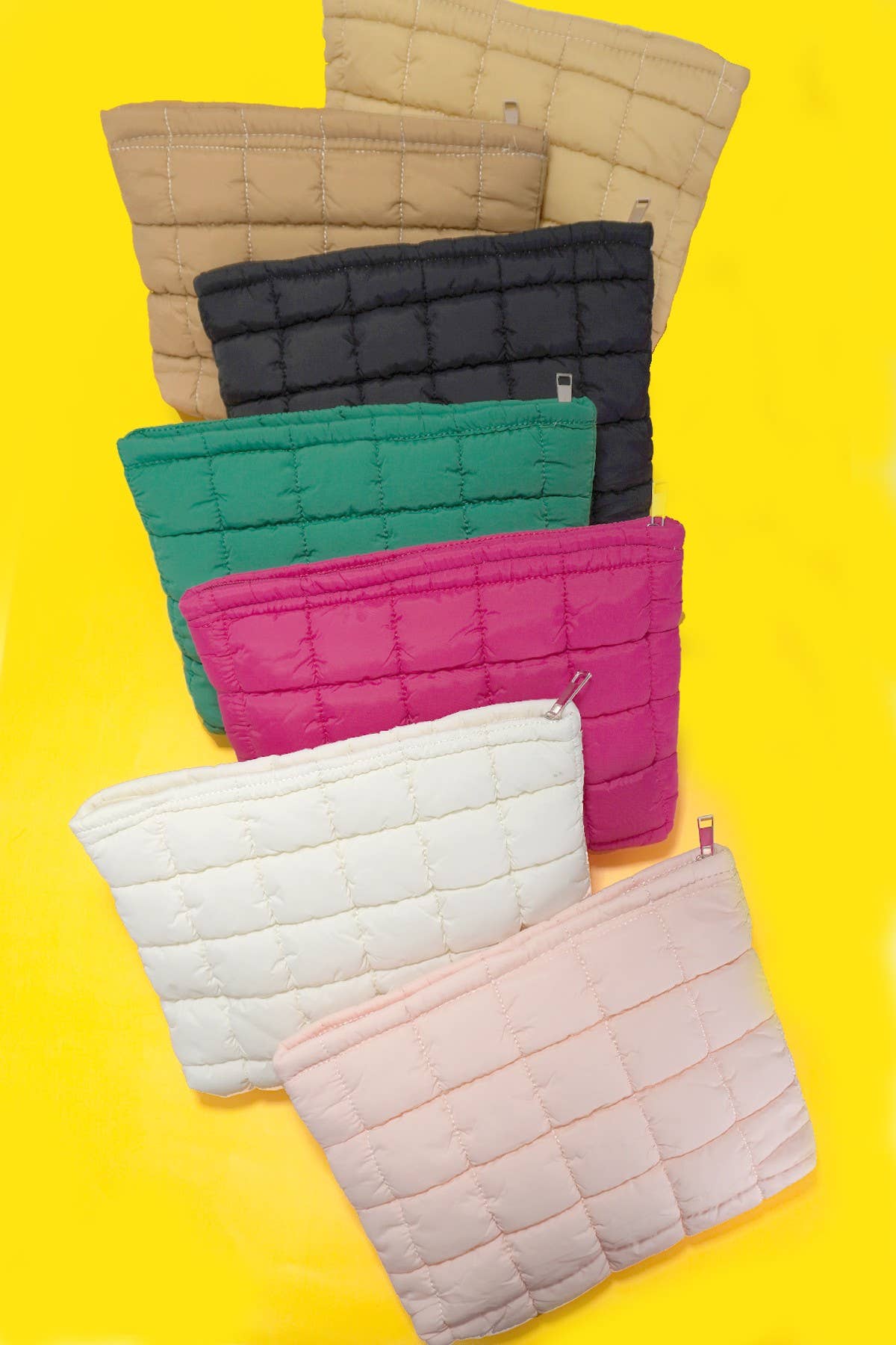 QUILTED PUFFY COSMETIC BAG