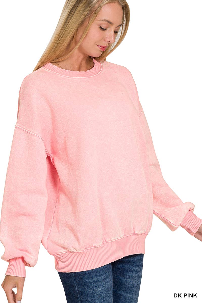Acid Wash Oversized Pullover