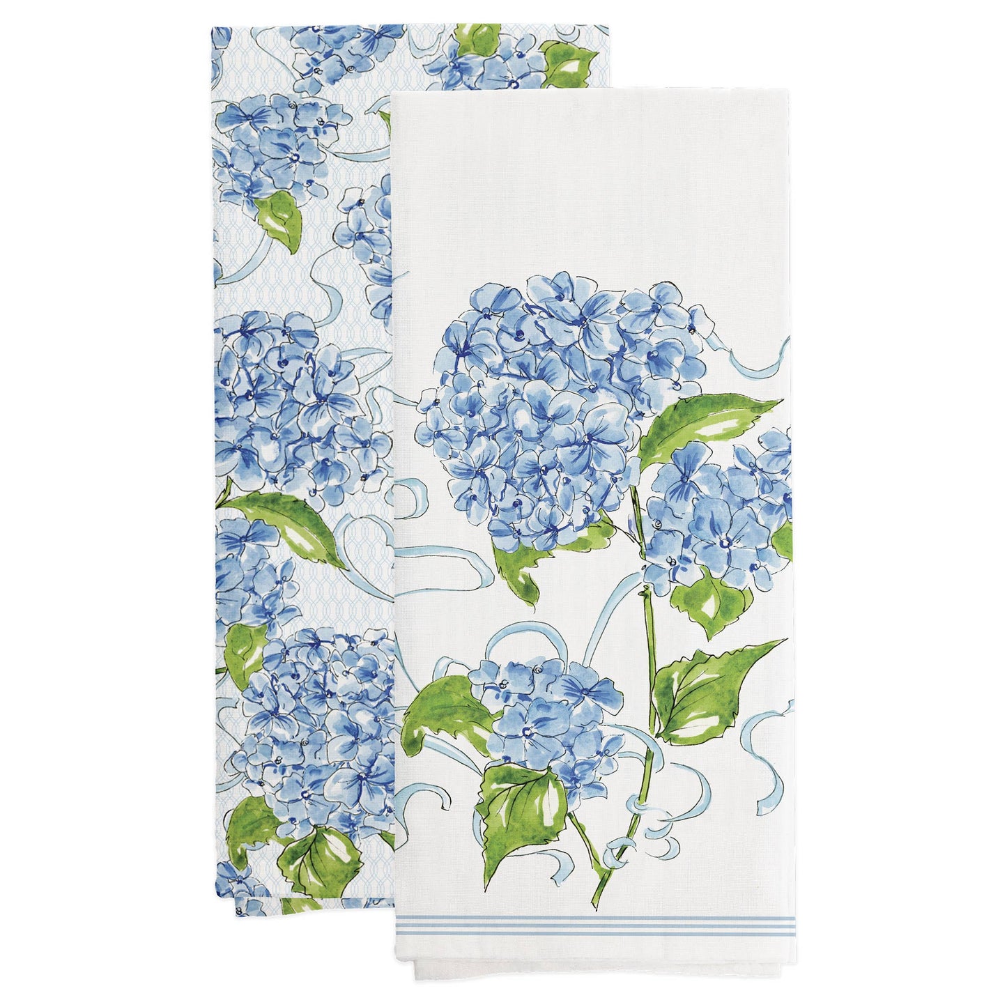 Blue Hydrangea Cotton Tea Towels Set of 2 Rosanne Beck