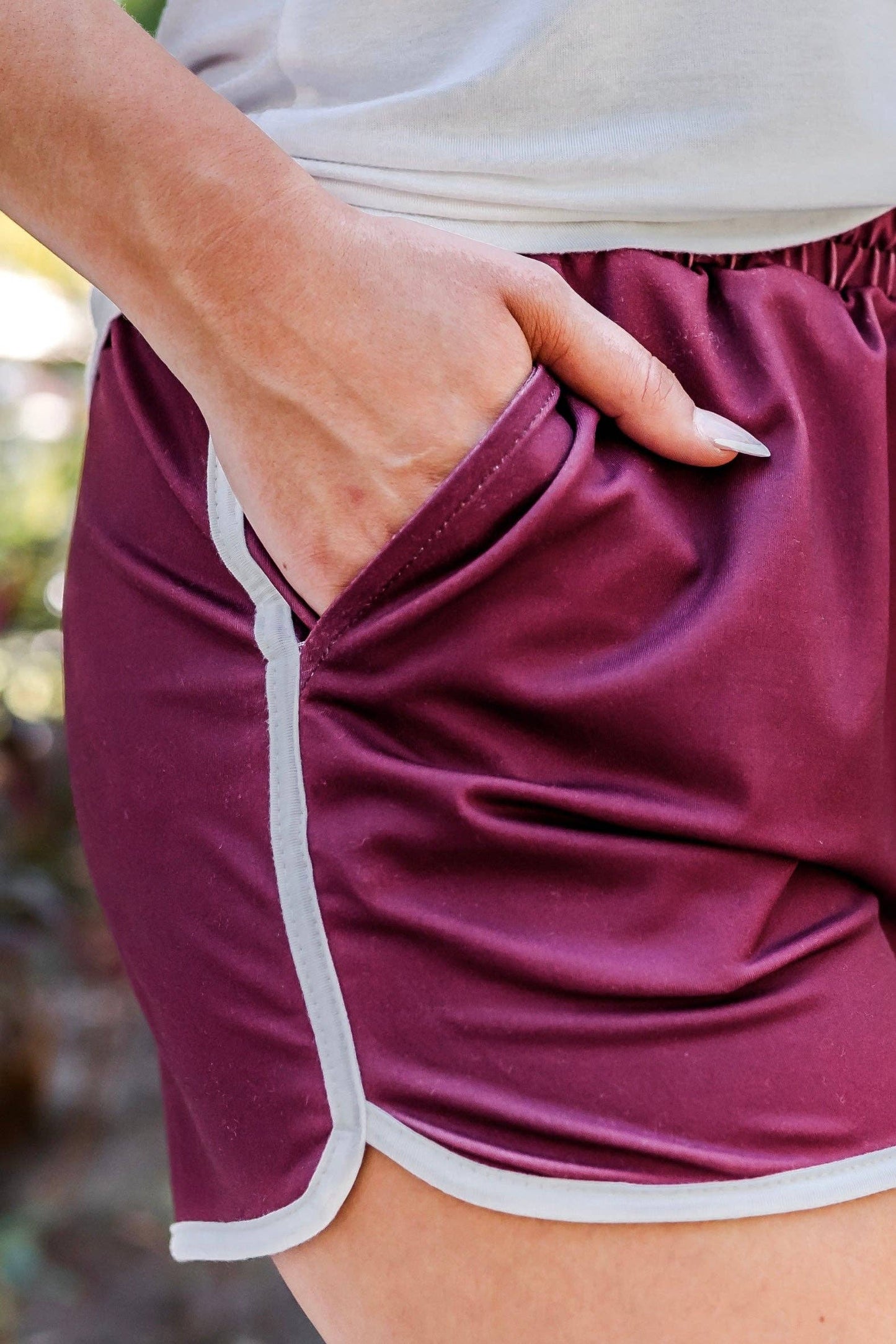Maroon Drawstring Shorts
