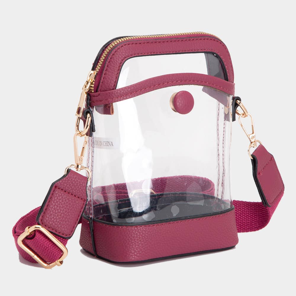 Leather Clear Crossbody Bag