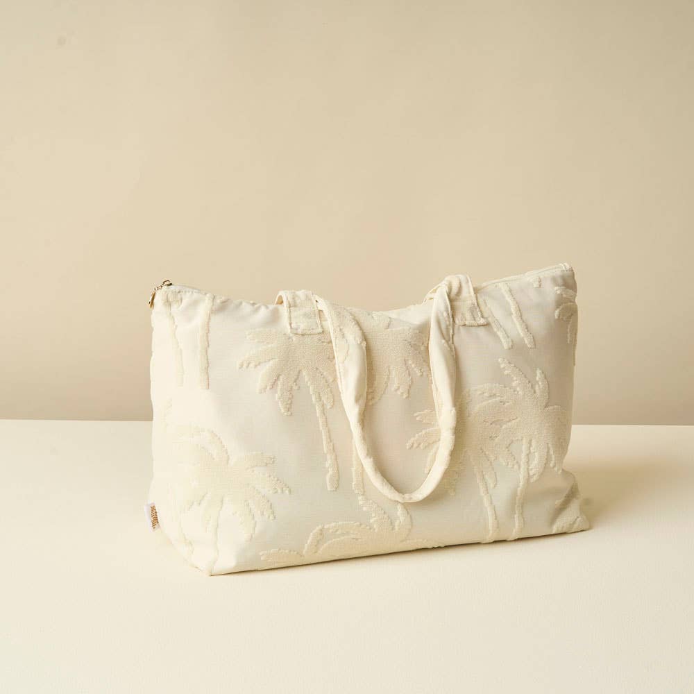 Terry Tote-Cream Palm