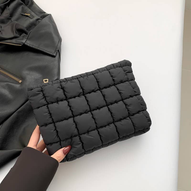 QUILTED PUFFY COSMETIC BAG