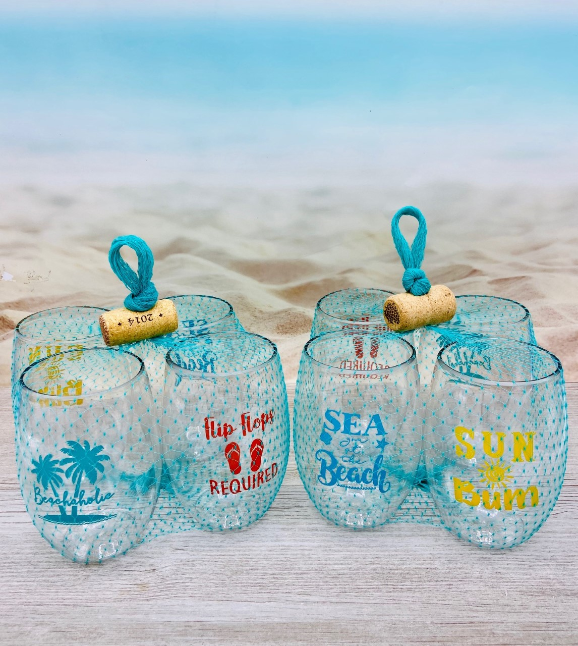 SALTY LIL' BEACH Tritan Unbreakable Stemless Wine Tumblers