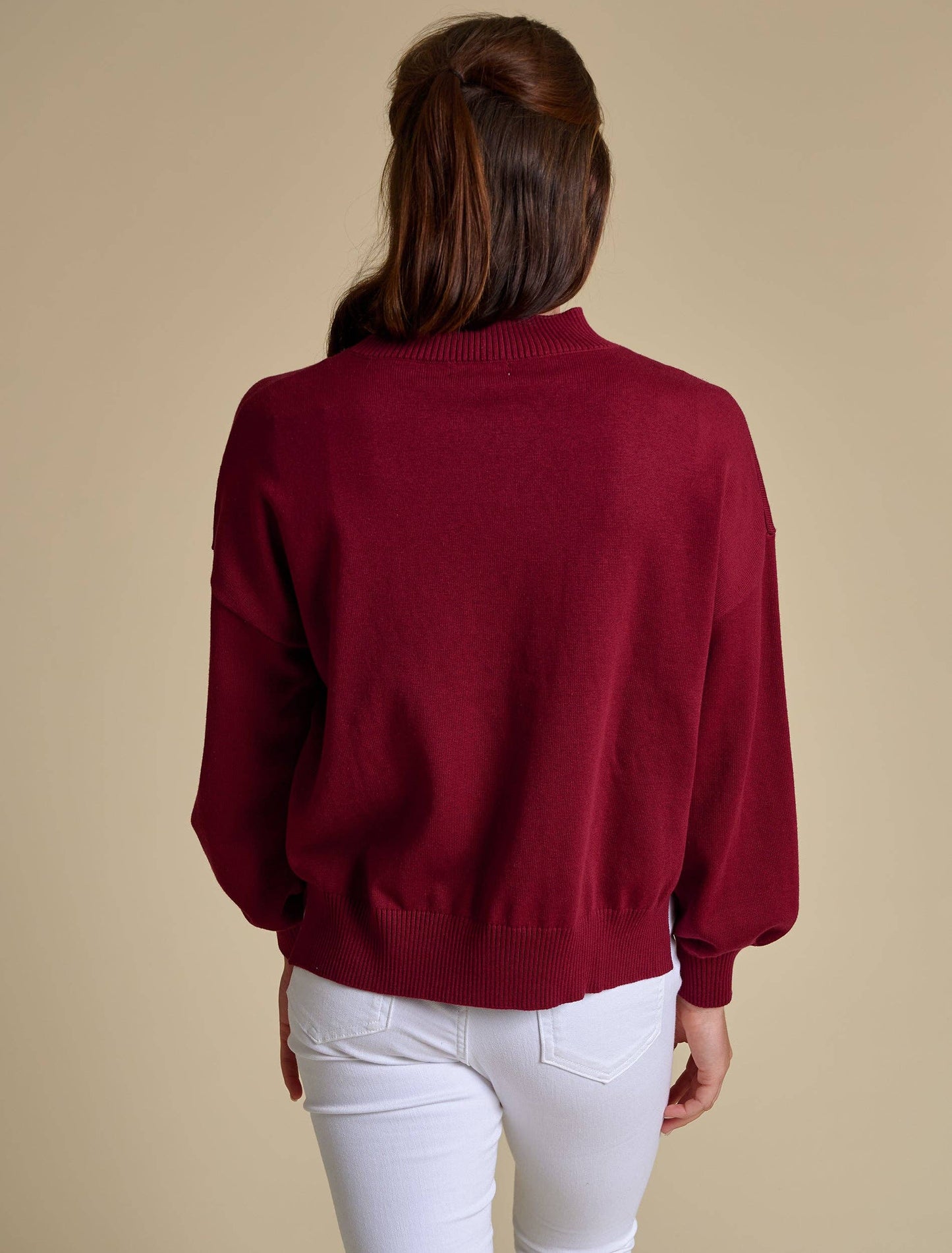 Embroidered Mock Neck Sweater SC