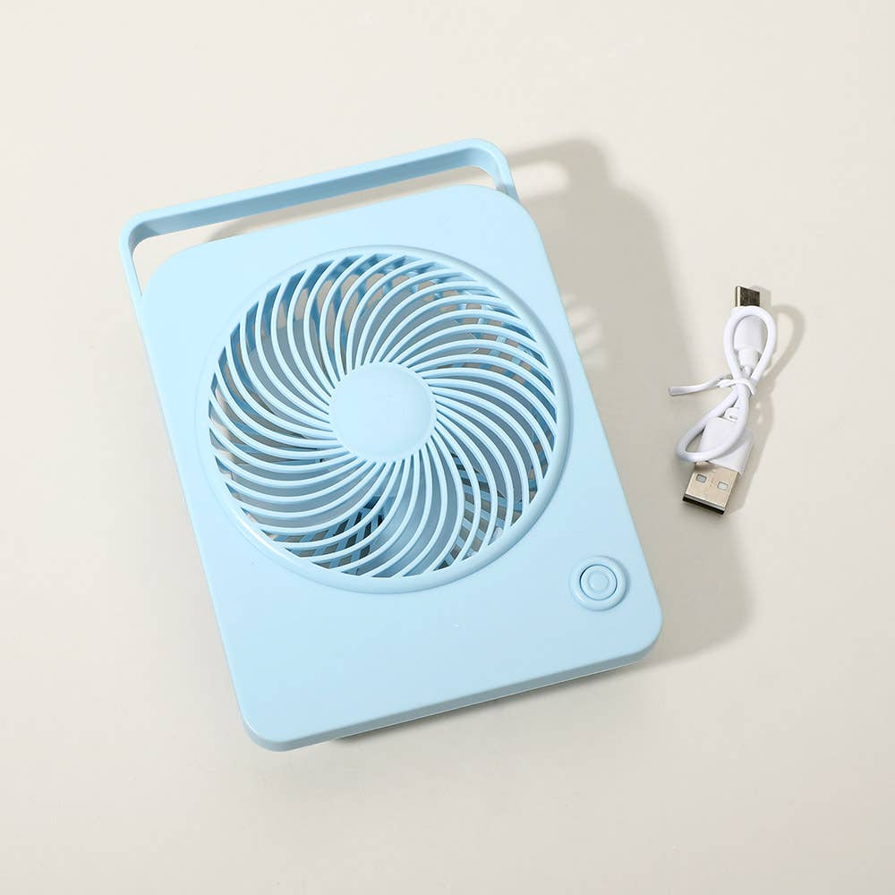 Portable USB Rechargeable Desktop Fan BLUE
