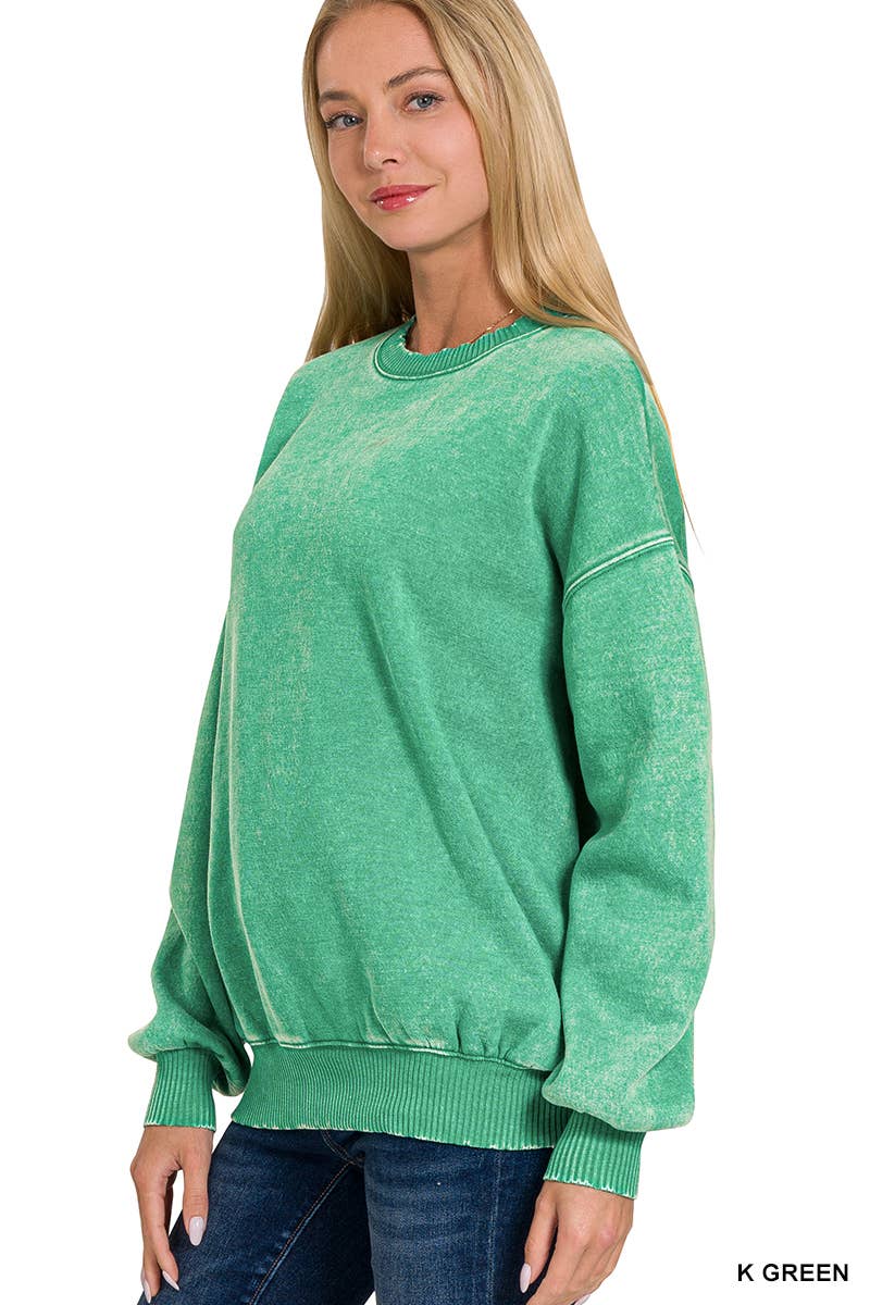 Acid Wash Oversized Pullover