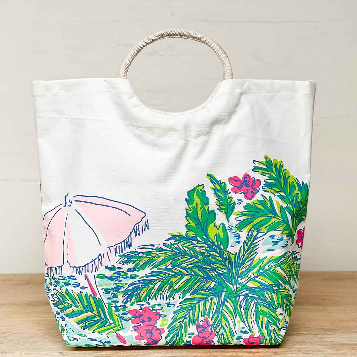 Resort Shore Tote White/Multi 20x17x6.5