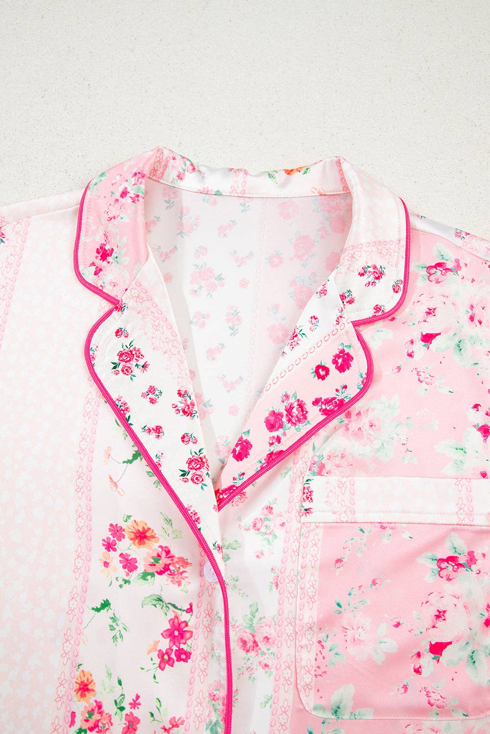 Floral Bow Tie Pajama Set