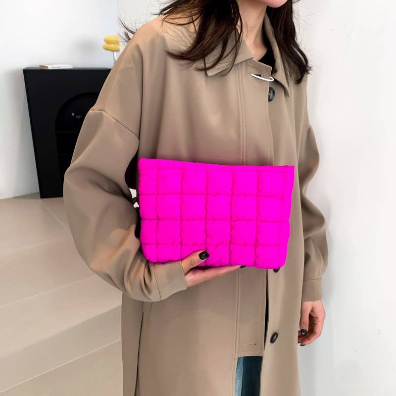 QUILTED PUFFY COSMETIC BAG