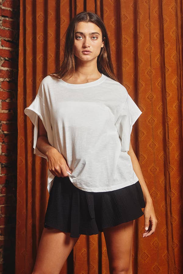 Short Irregular Sleeves Top
