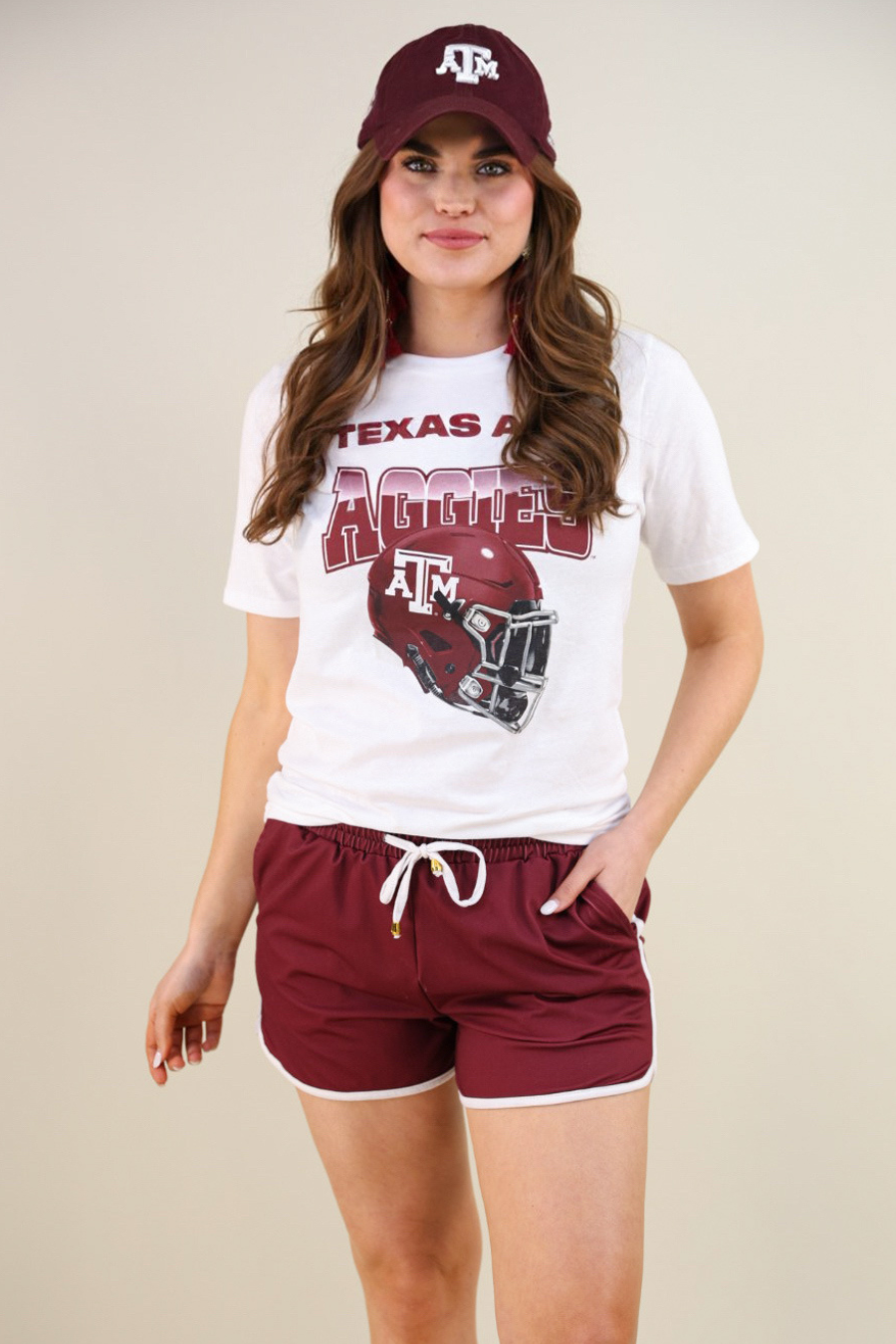 Maroon Drawstring Shorts