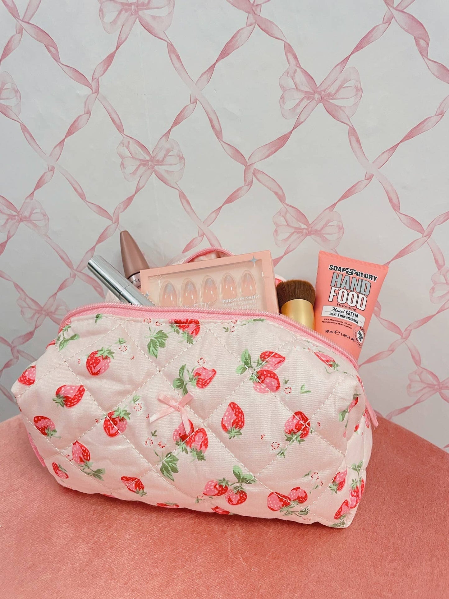 Medium Strawberry Makeup Bag