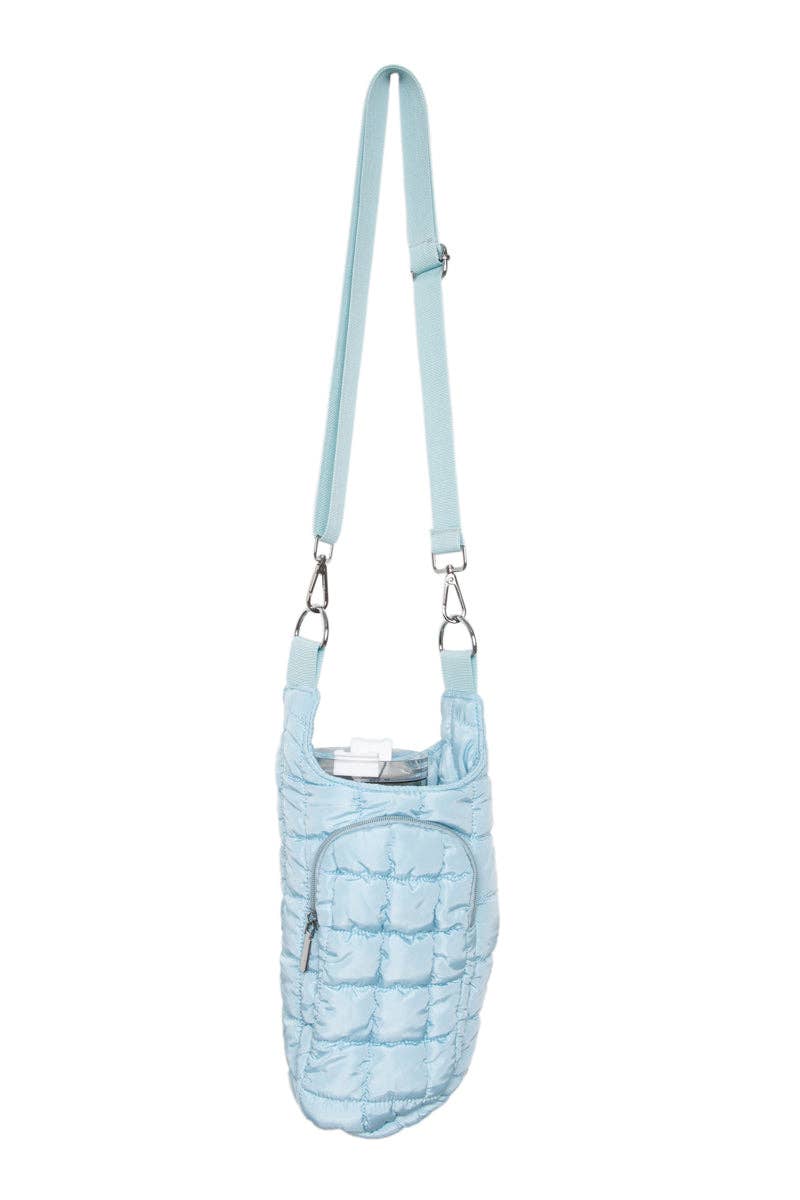 Light Blue Quilted Water Bottle Holder