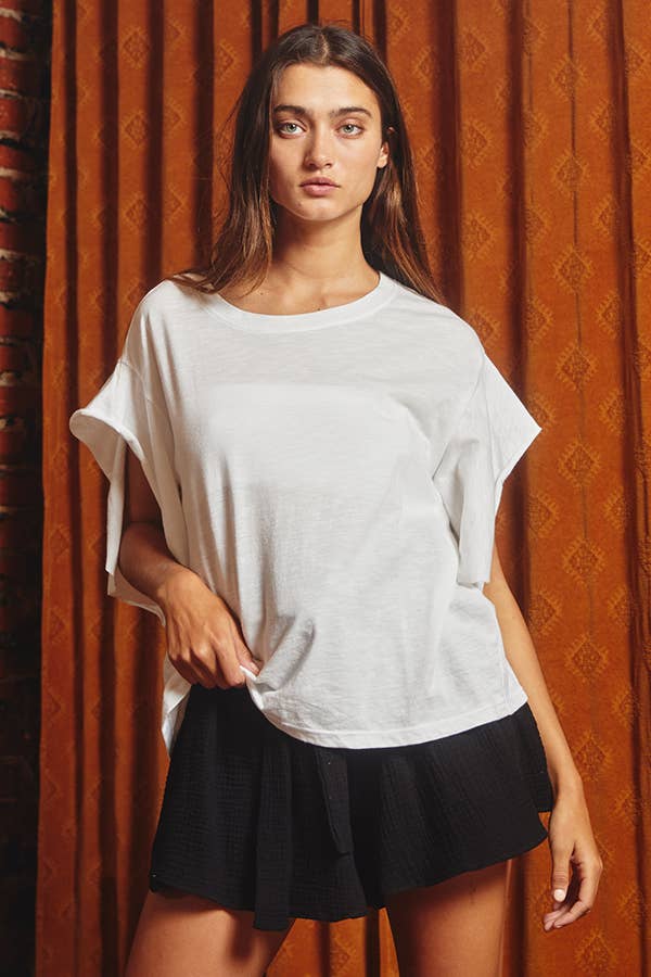 Short Irregular Sleeves Top