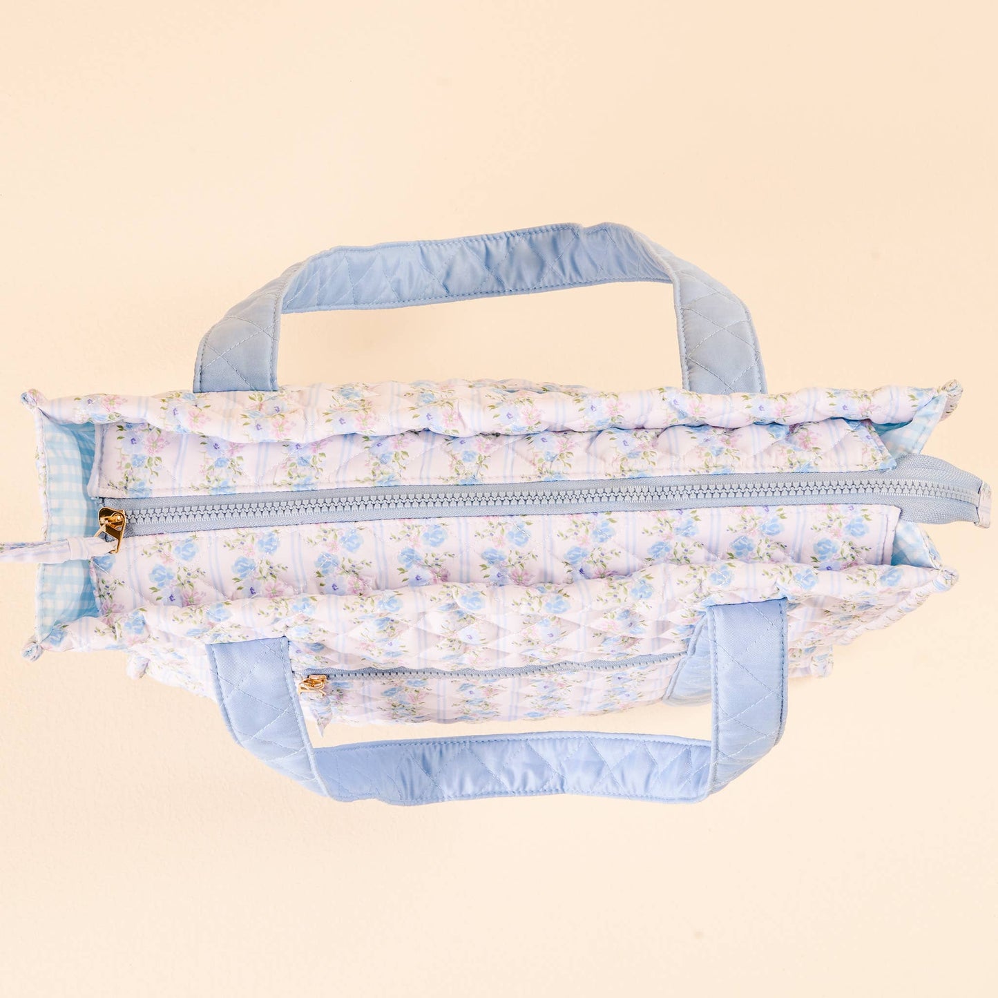 The Everyday Quilted Tote Bag-Petal Parade Blue