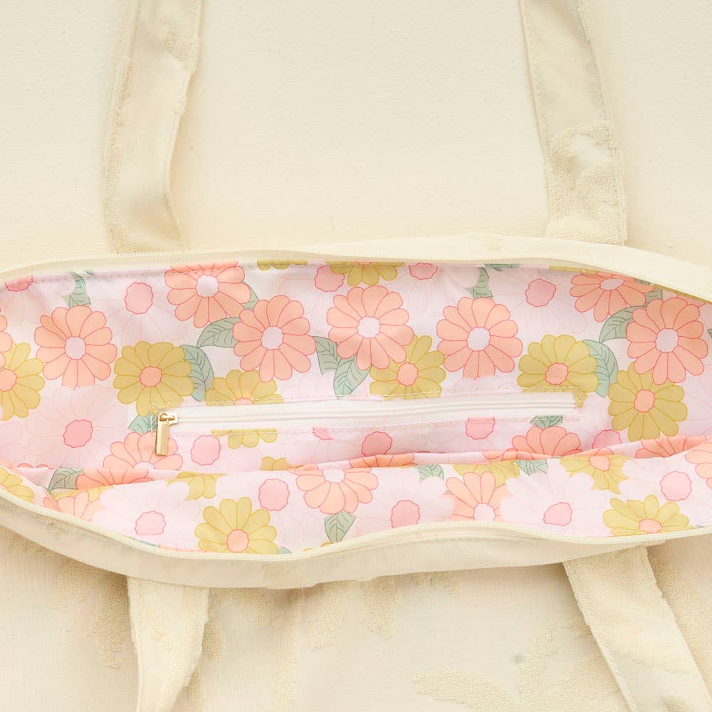 Terry Tote-Cream Palm