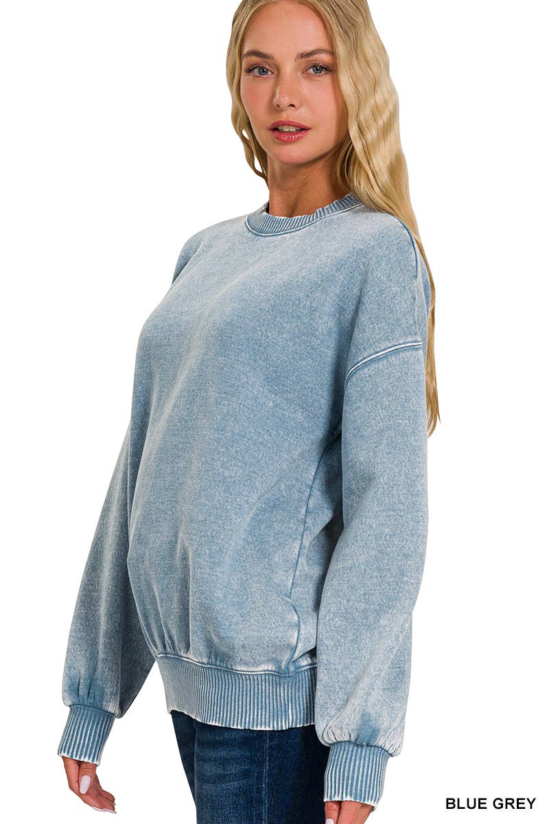 Acid Wash Oversized Pullover