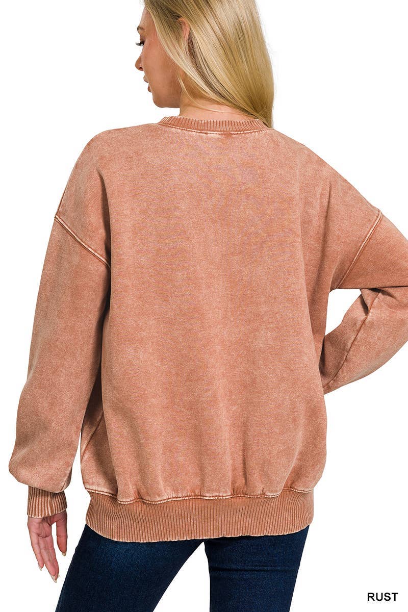 Acid Wash Oversized Pullover