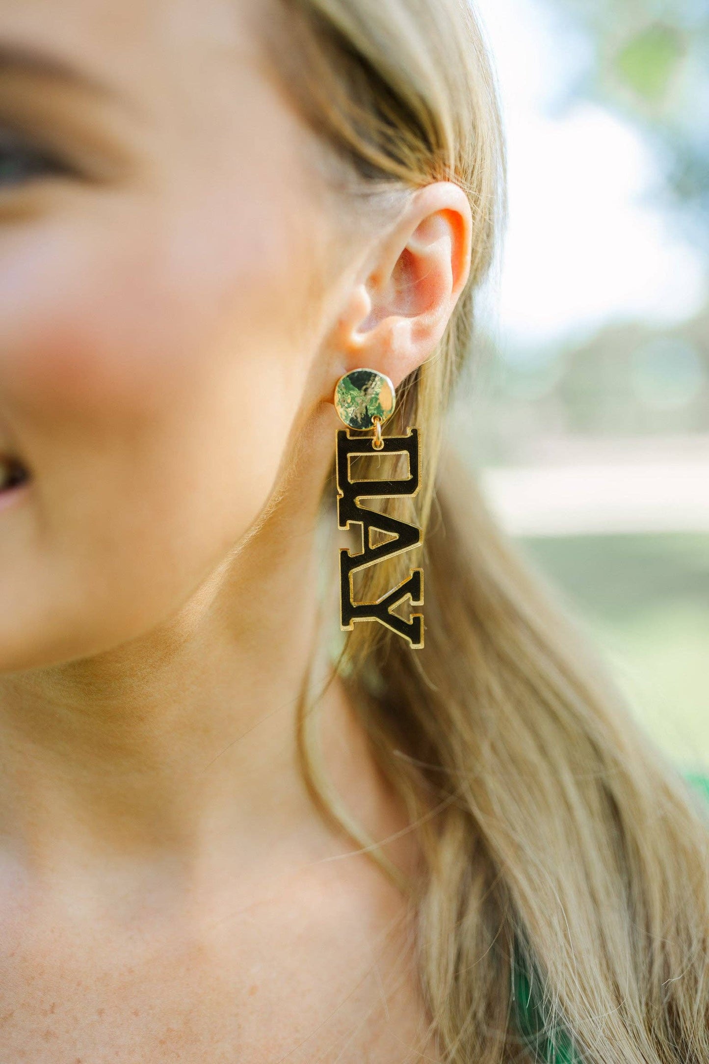 Acrylic Green/Gold Gameday Drops
