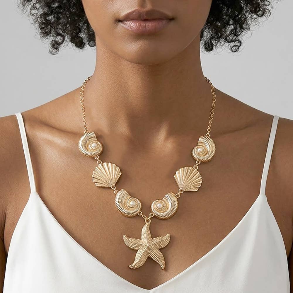 Starfish Shell Link Necklace