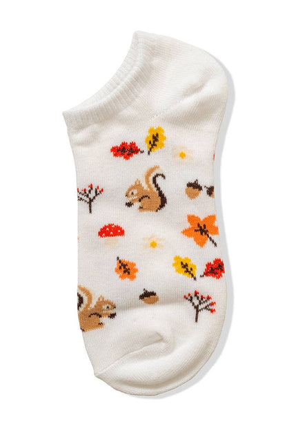 Cute Autumn Themed Art Work Ankle Socks