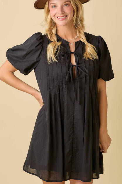 Bubble Sleeve Mini Dress