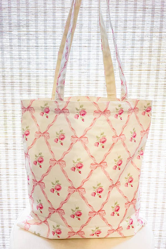 Bella Bow Rose Tote Bag