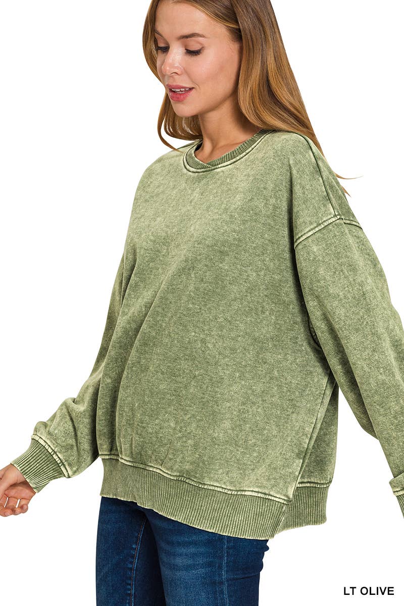 Acid Wash Oversized Pullover