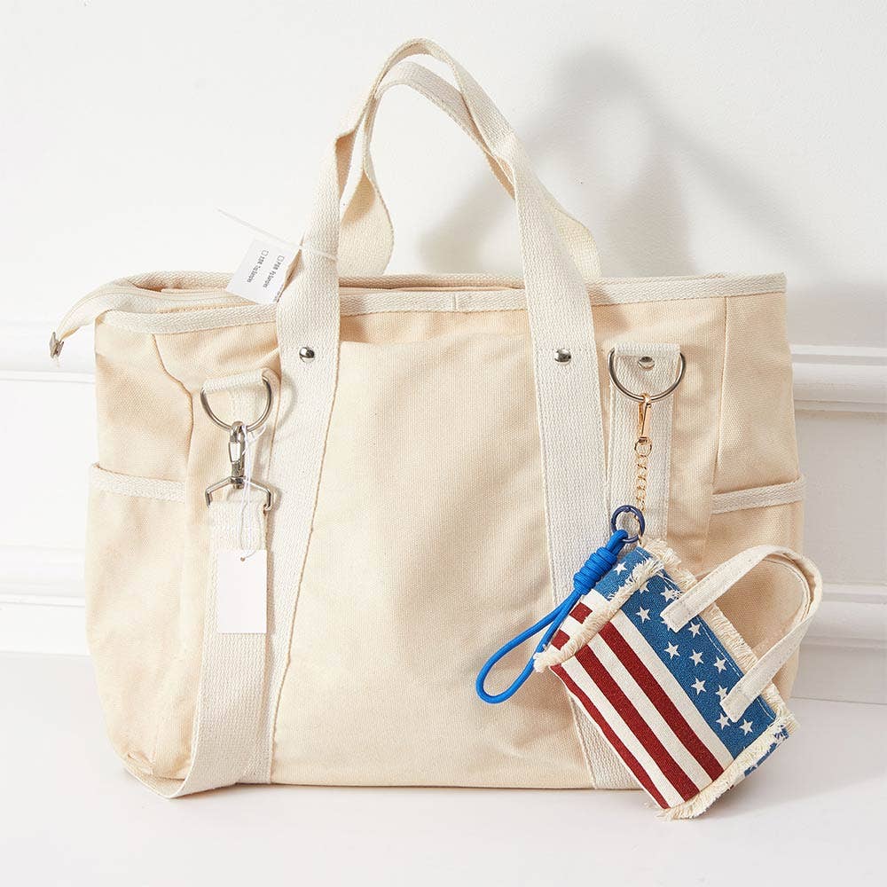 USA Mini Canvas Tote Bag Charm