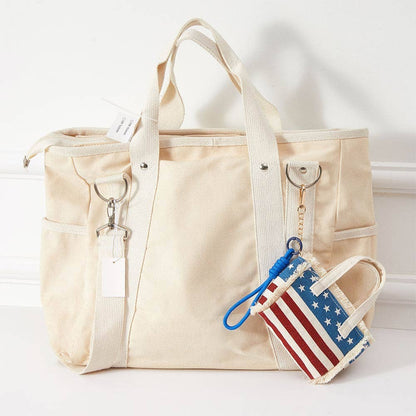 USA Mini Canvas Tote Bag Charm