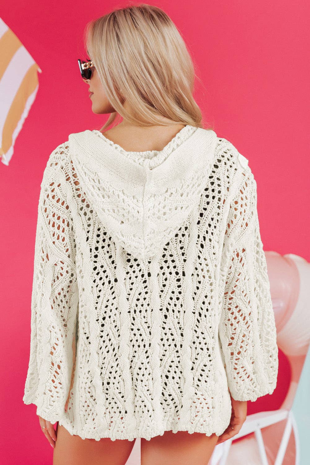 Knit Hooded Beach Cover Up