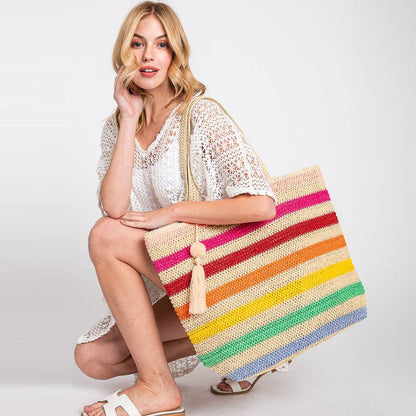Pom Pom Tassel Beach Bag