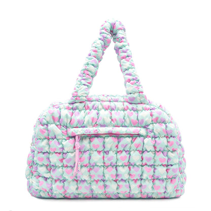 Quilted Scrunchies Heart Medium Duffle