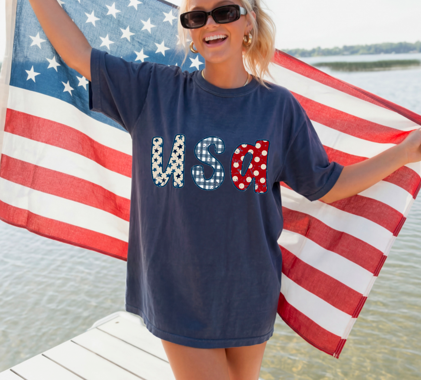 Distressed USA Graphic Tee America