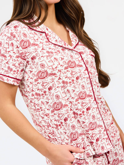 Charlotte Pajama Pants Set | Team Toile Garnet