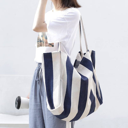 ORGANIC STRIPED TRENDING TOTE BAG
