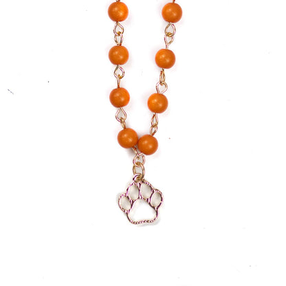 Paw Print Beaded Necklace