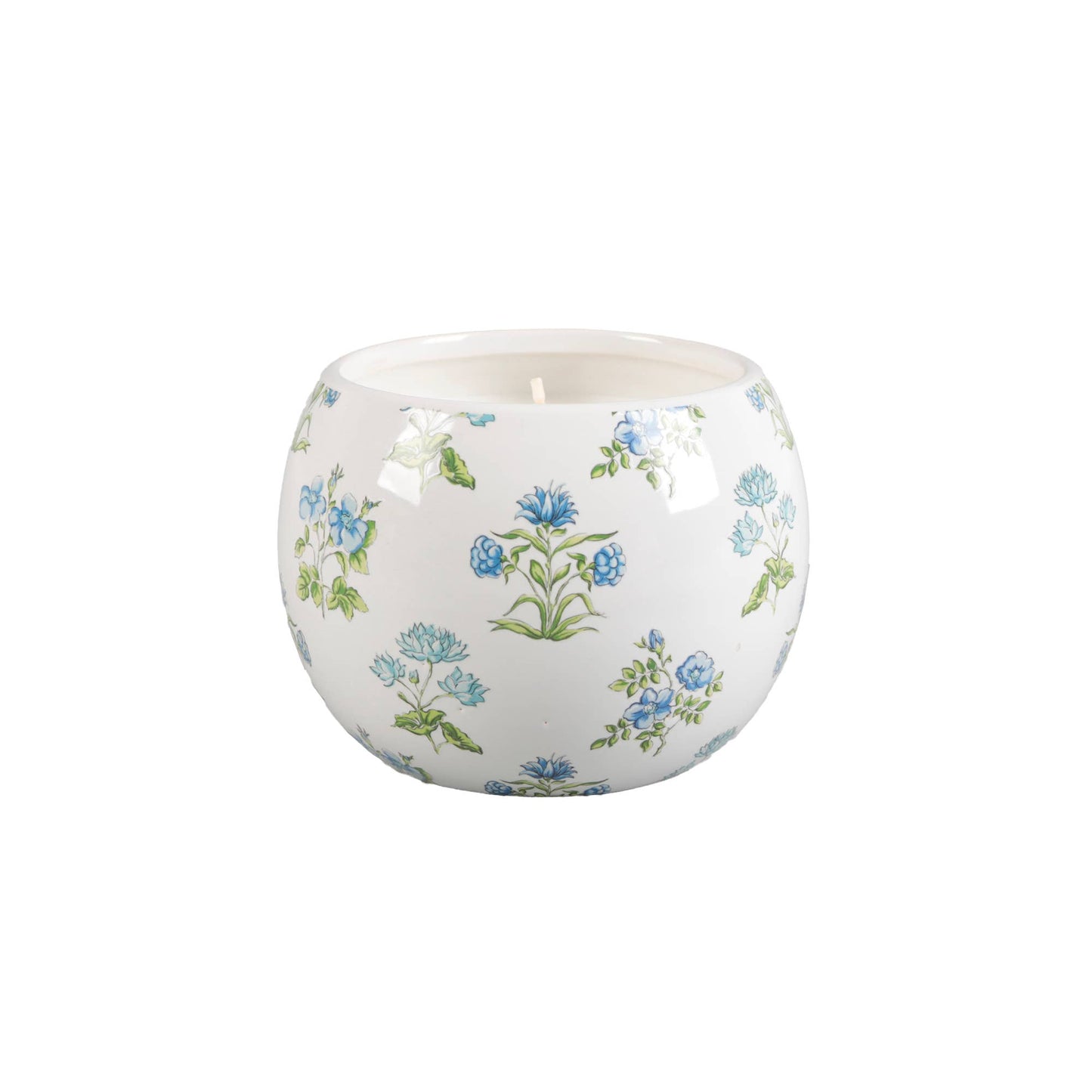Ceramic Blue Floral Candle – Garden Terrace (16.5 oz)