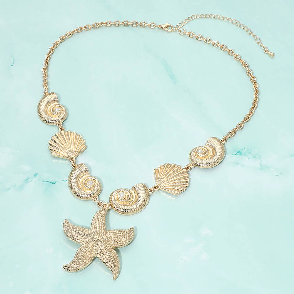 Starfish Shell Link Necklace