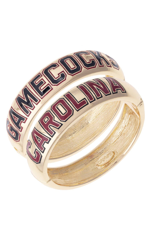 South Carolina Gamecocks Polished Metal Hinge Bangle