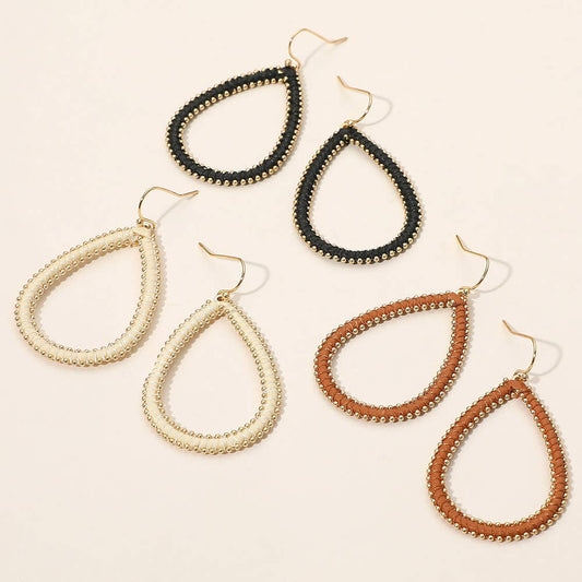 Faux Leather Teardrop Earrings