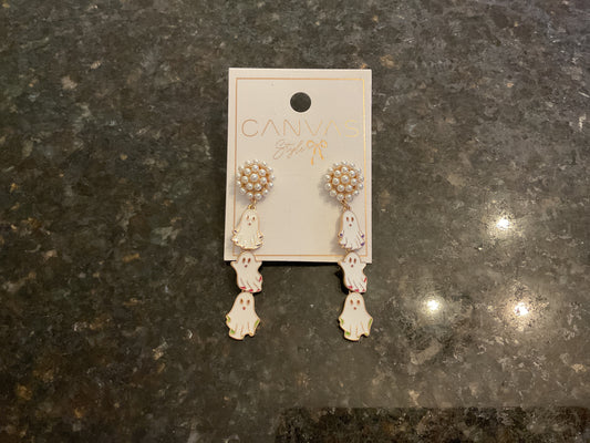 Ghost Pearl Cluster Drop Earrings