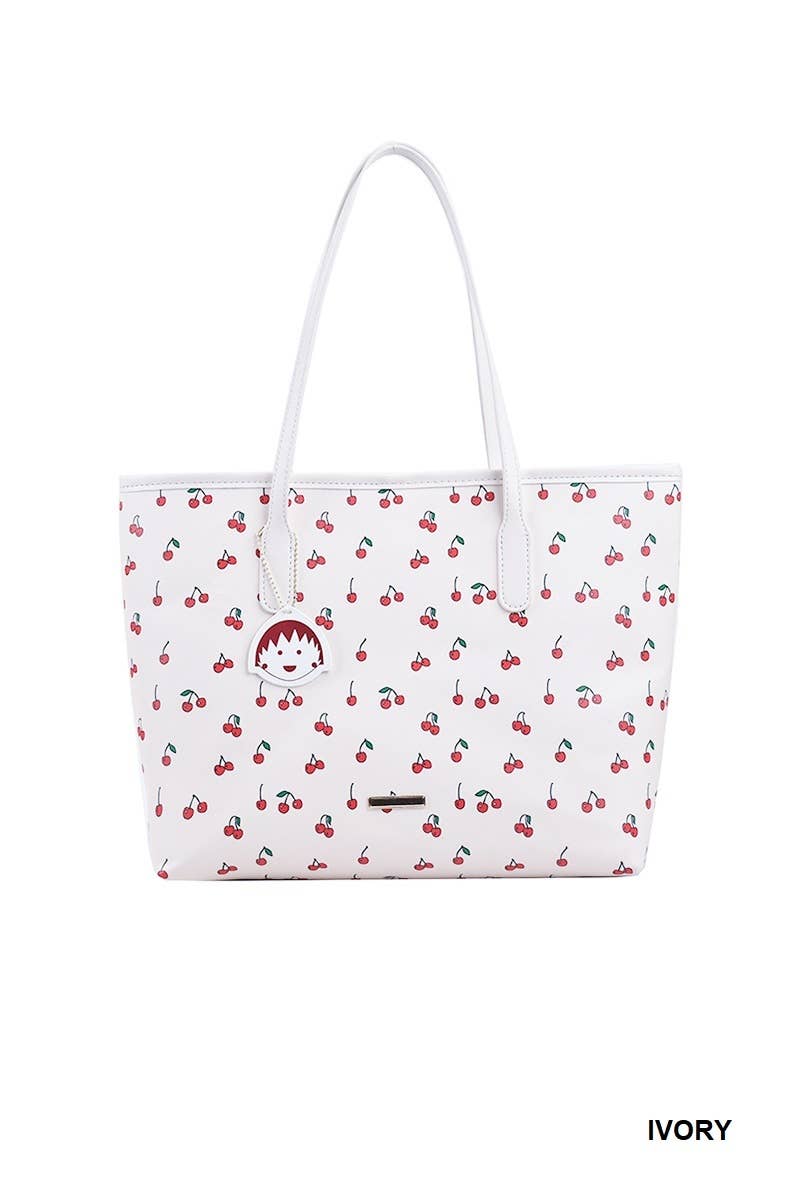 Cherry Leather Tote Bag