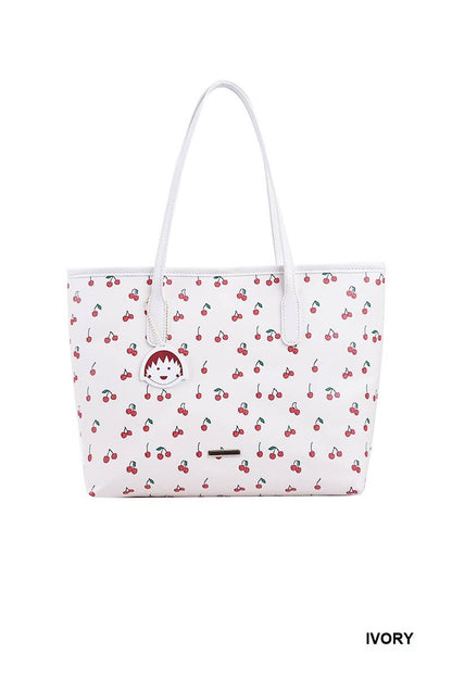 Cherry Leather Tote Bag